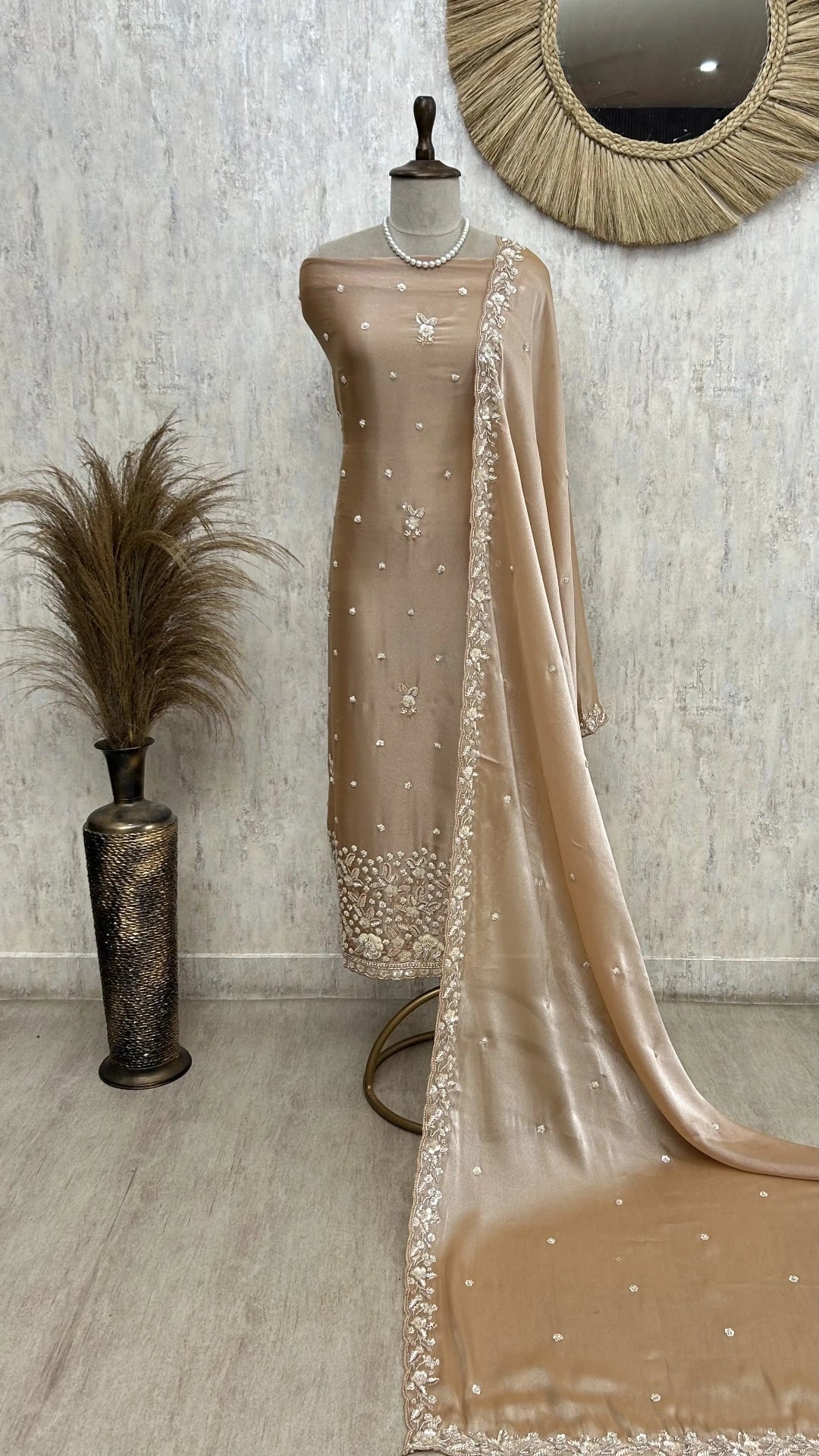 Graceful Glass Organza Unstitched Suit