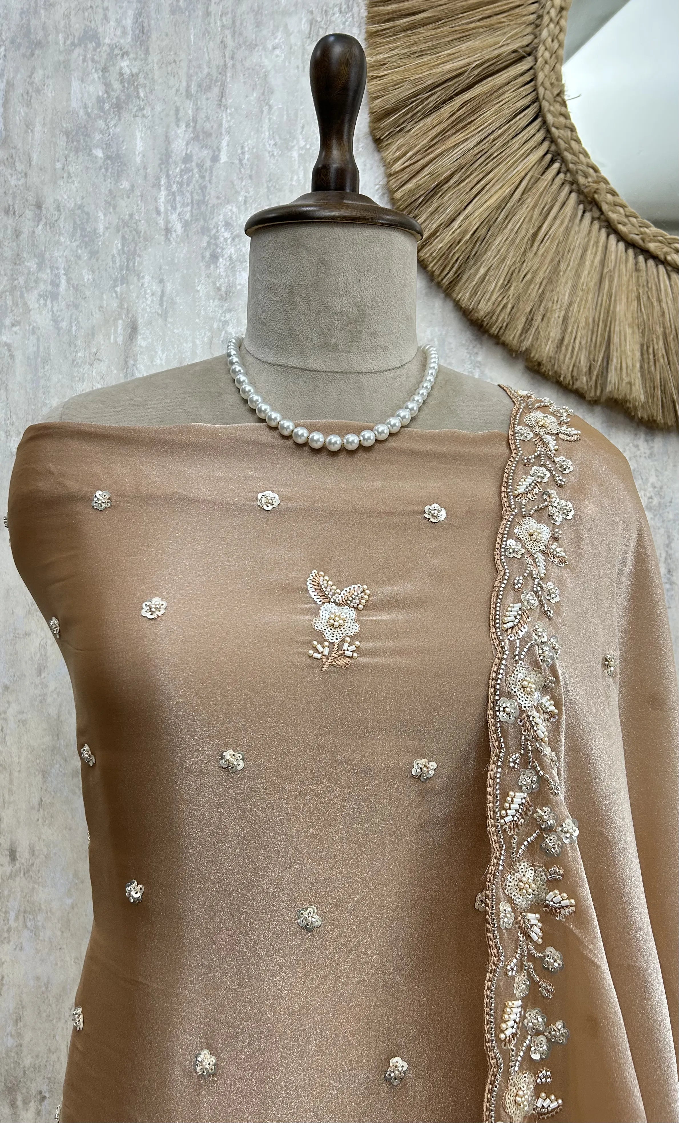 Graceful Glass Organza Unstitched Suit