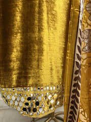 Velvet Unstitched Suit With Brasso Dupatta