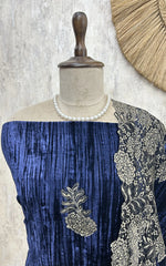 Velvet Unstitched Suit with Chantilly Lace