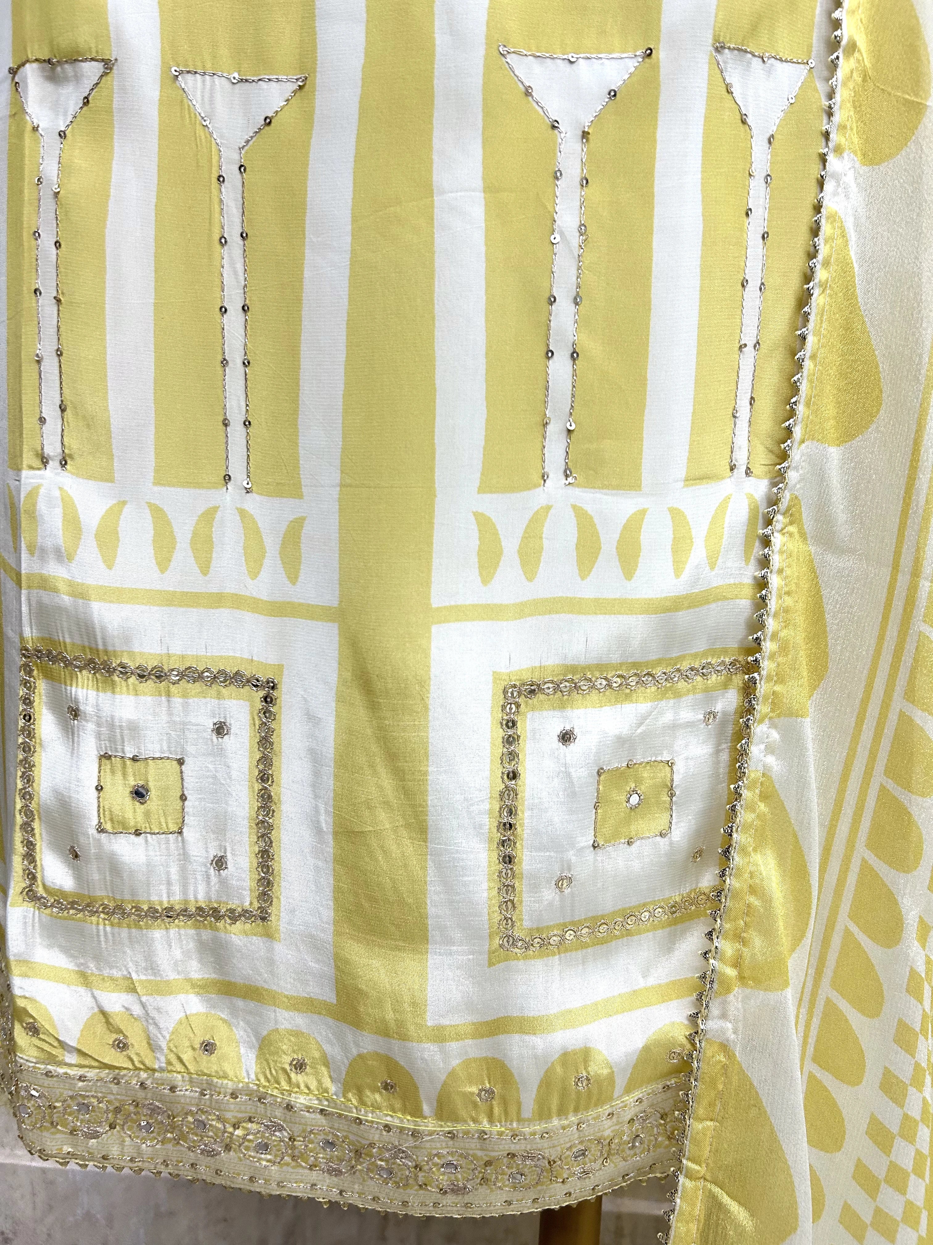 Printed Crepe Unstitched Suit Set