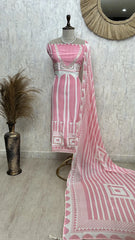 Printed Crepe Unstitched Suit Set