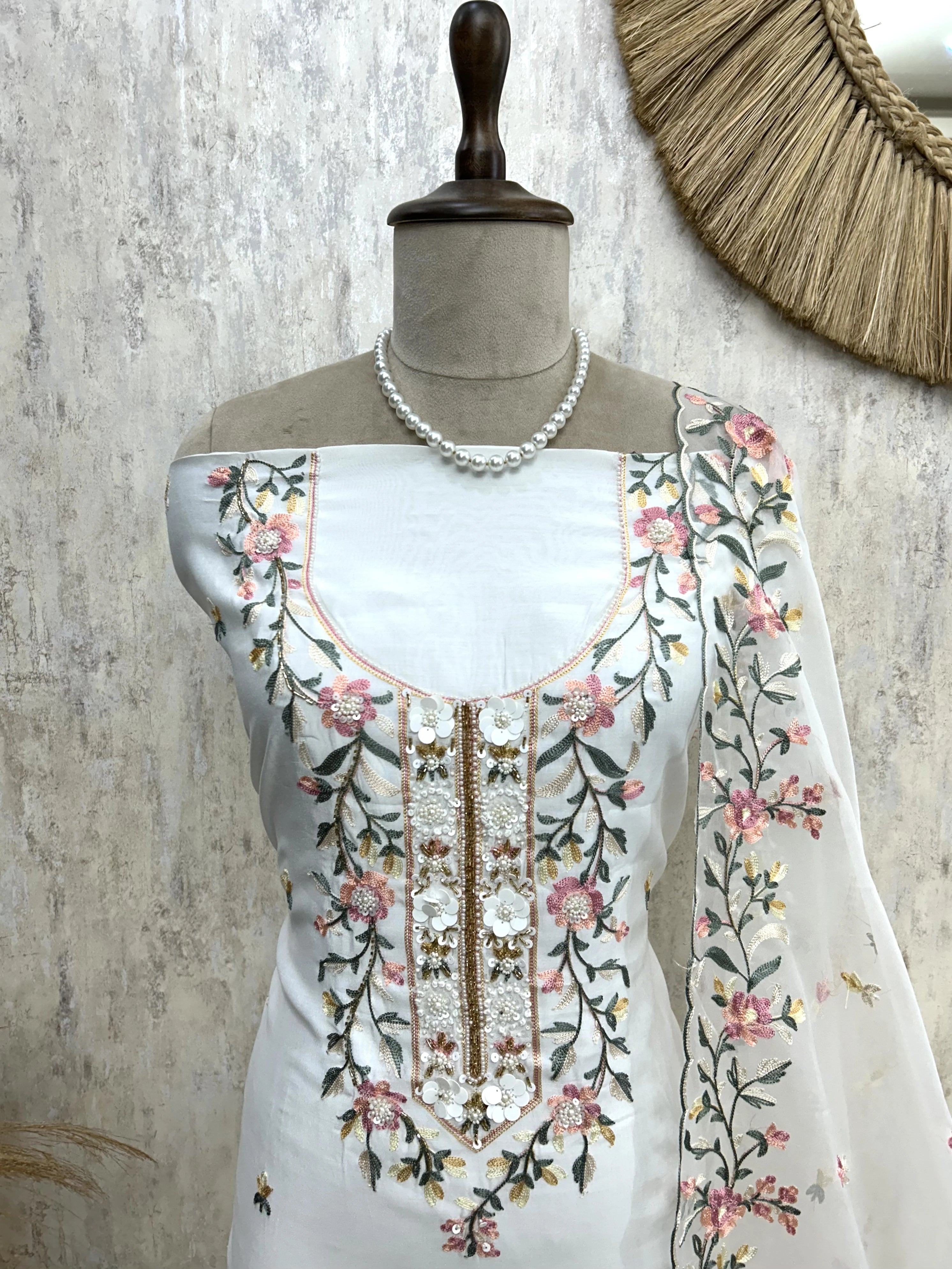 Fine Thread Work Modal Unstitched Suit Set