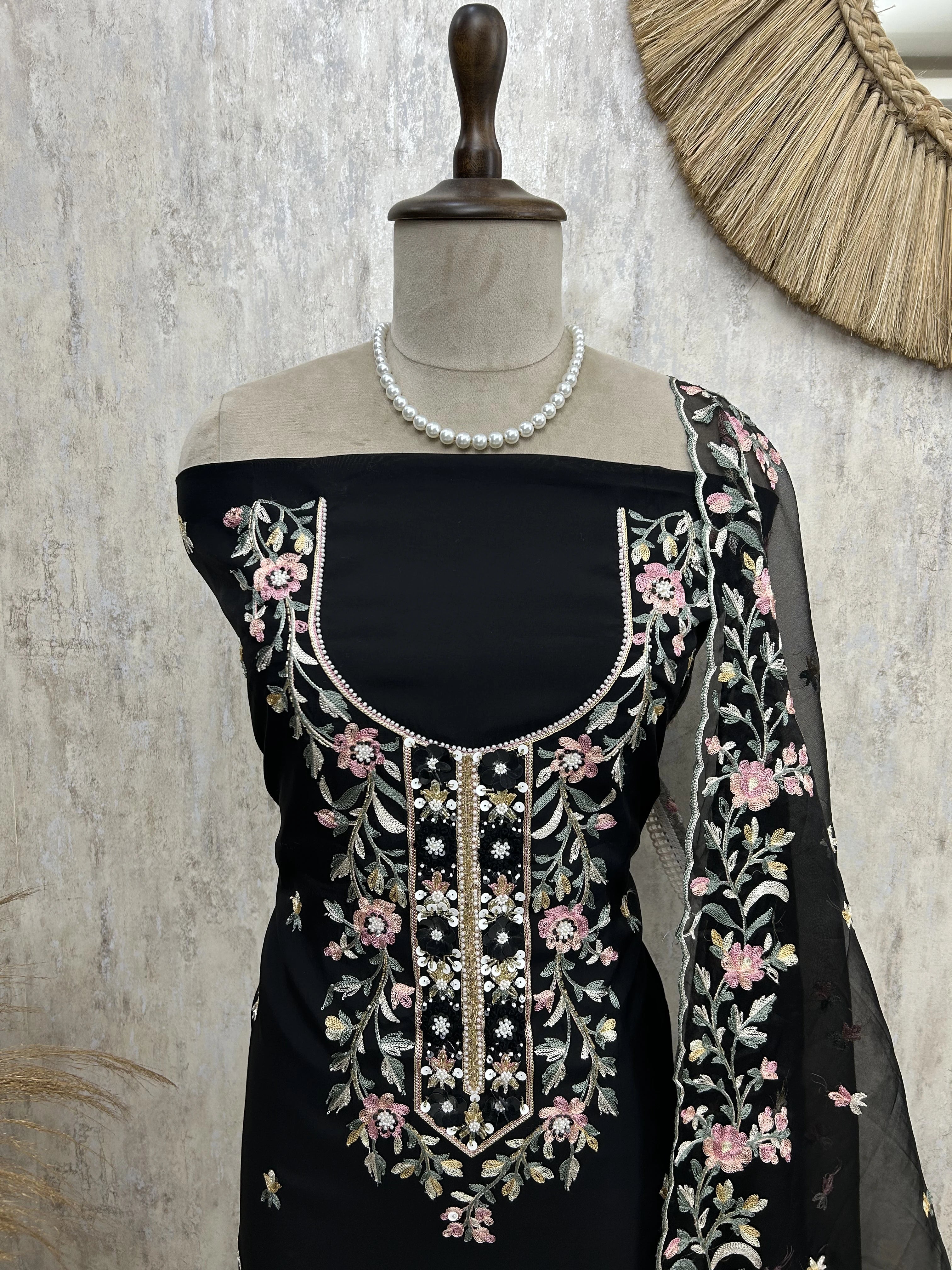 Fine Thread Work Modal Unstitched Suit Set
