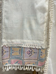 Cotton Unstitched Suit Set With Lacing Work