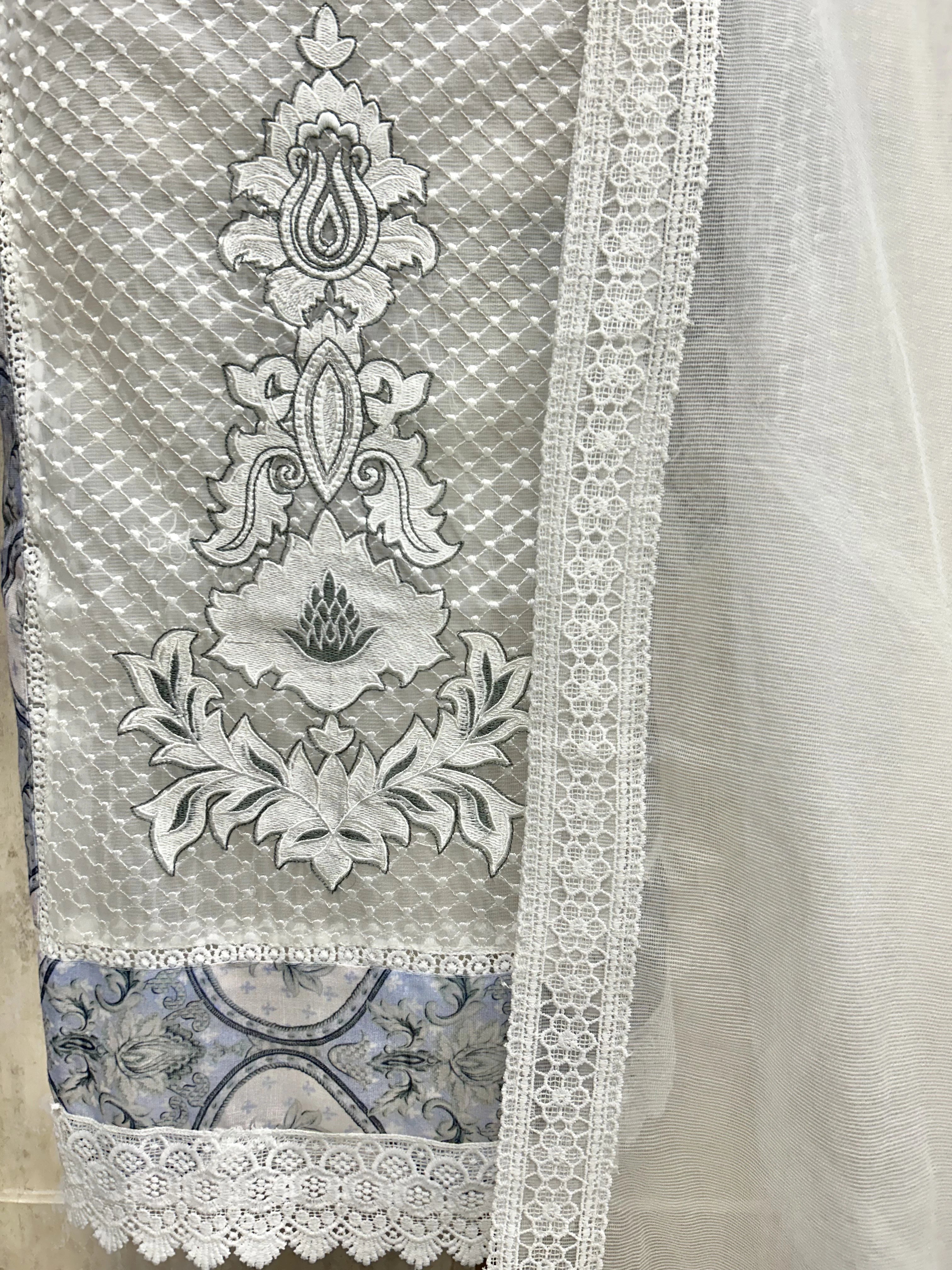 Lace Work Kota Unstitched Suit Set