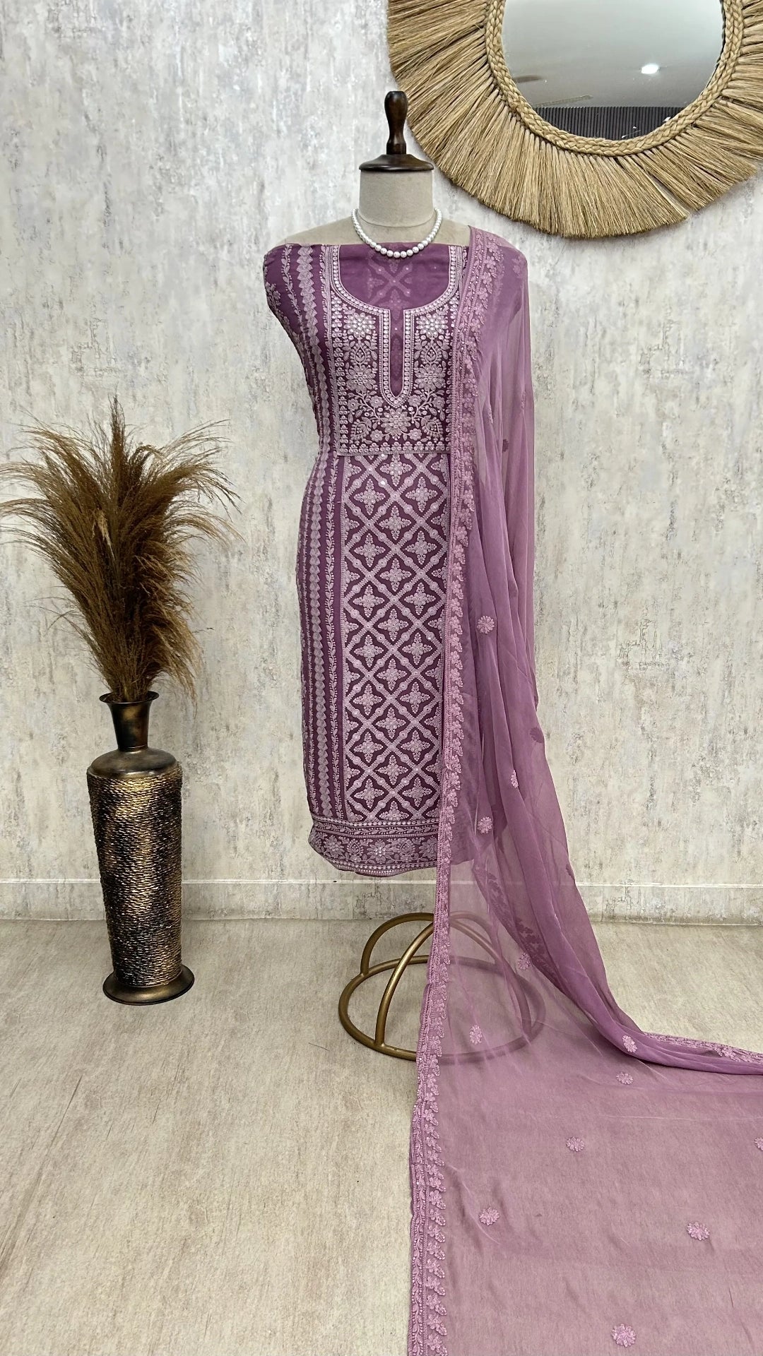 Lucknowi Unstitched Suit