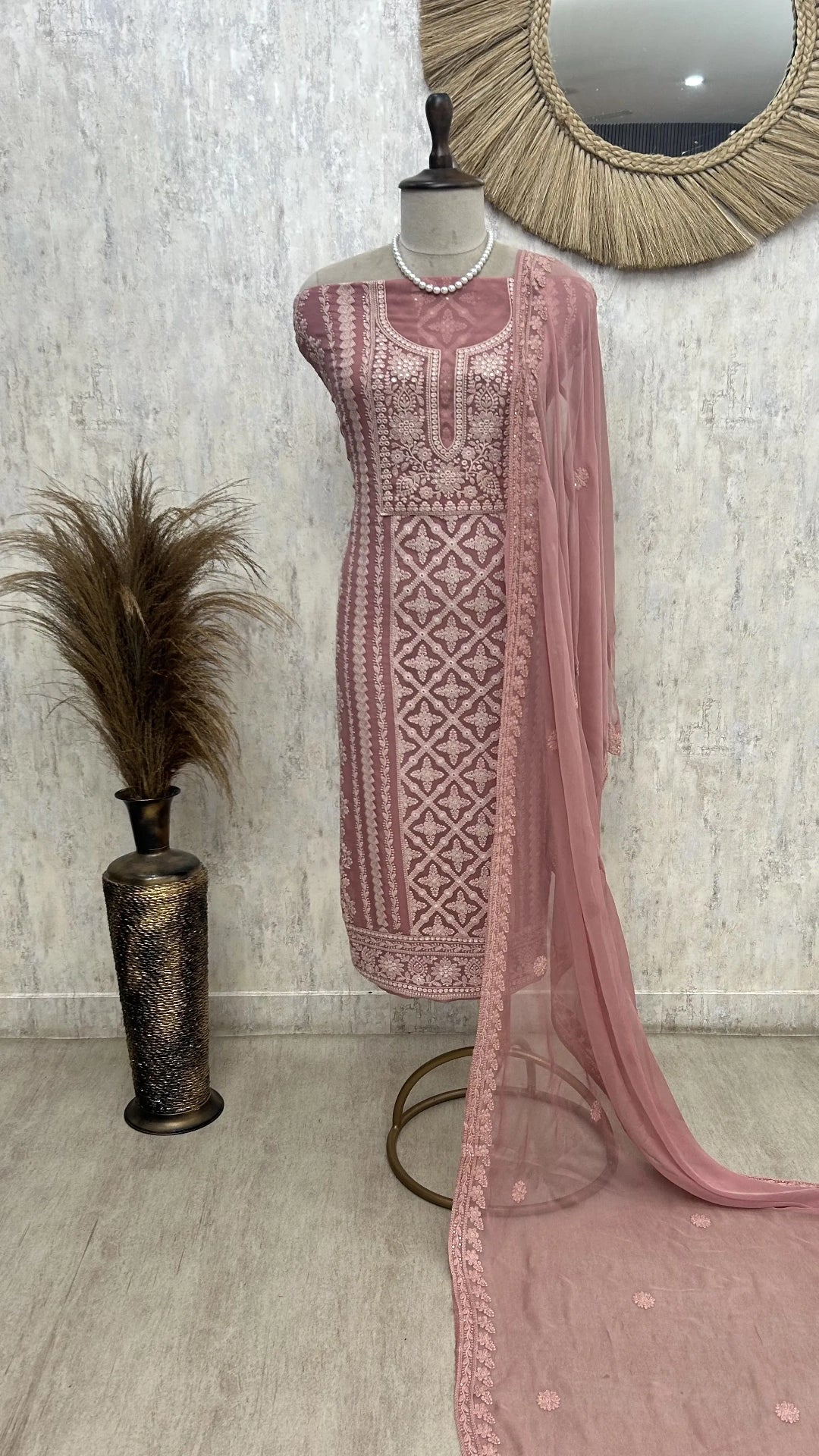 Lucknowi Unstitched Suit