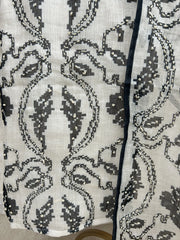 Kota Unstitched Suit Set With Intricate Kantha