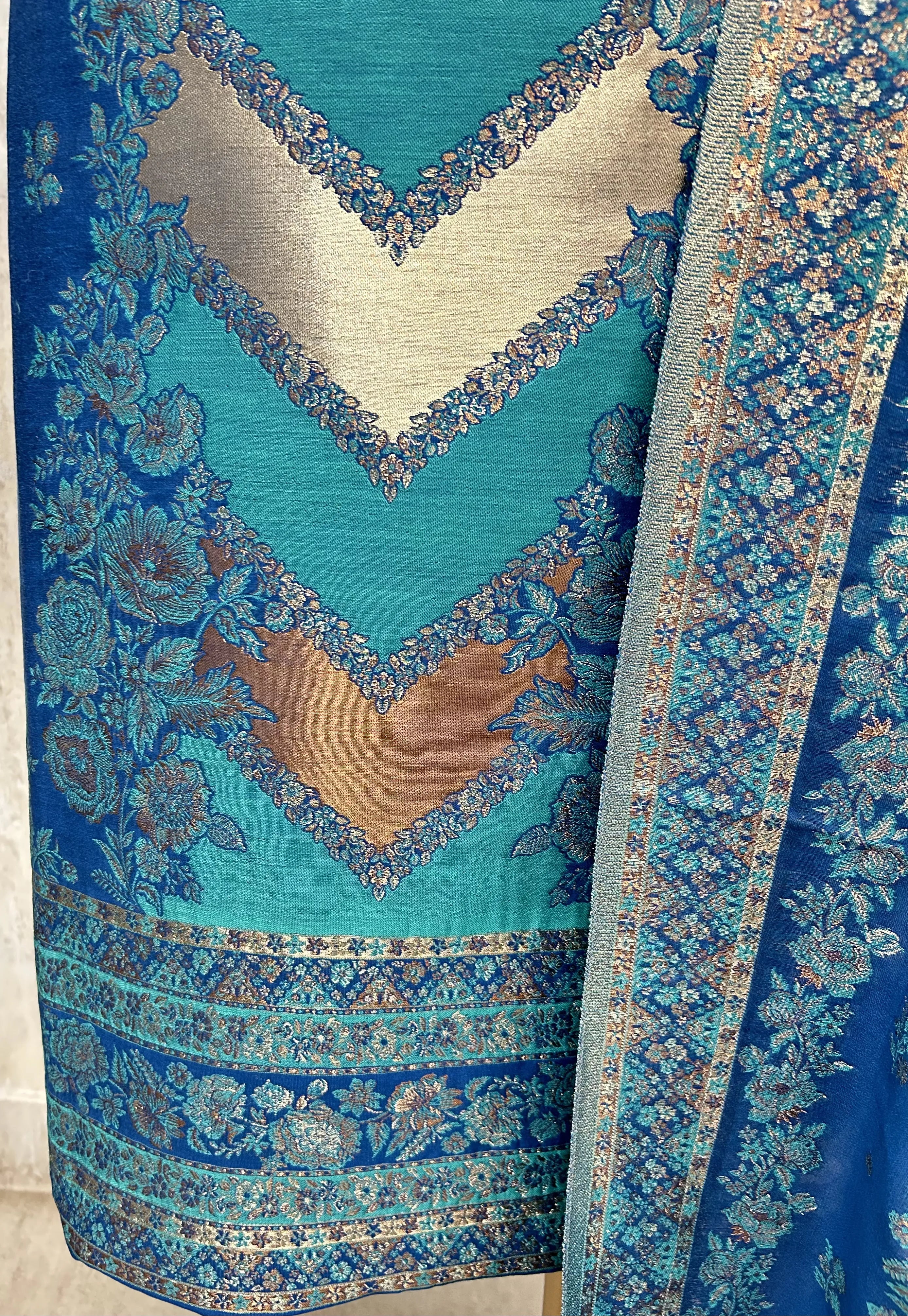 Luxury pure silk unstitched suit set