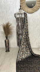 Velvet Unstitched Suit with Brasso Dupatta