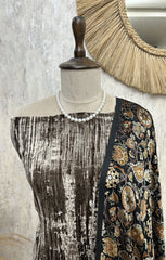 Velvet Unstitched Suit with Brasso Dupatta