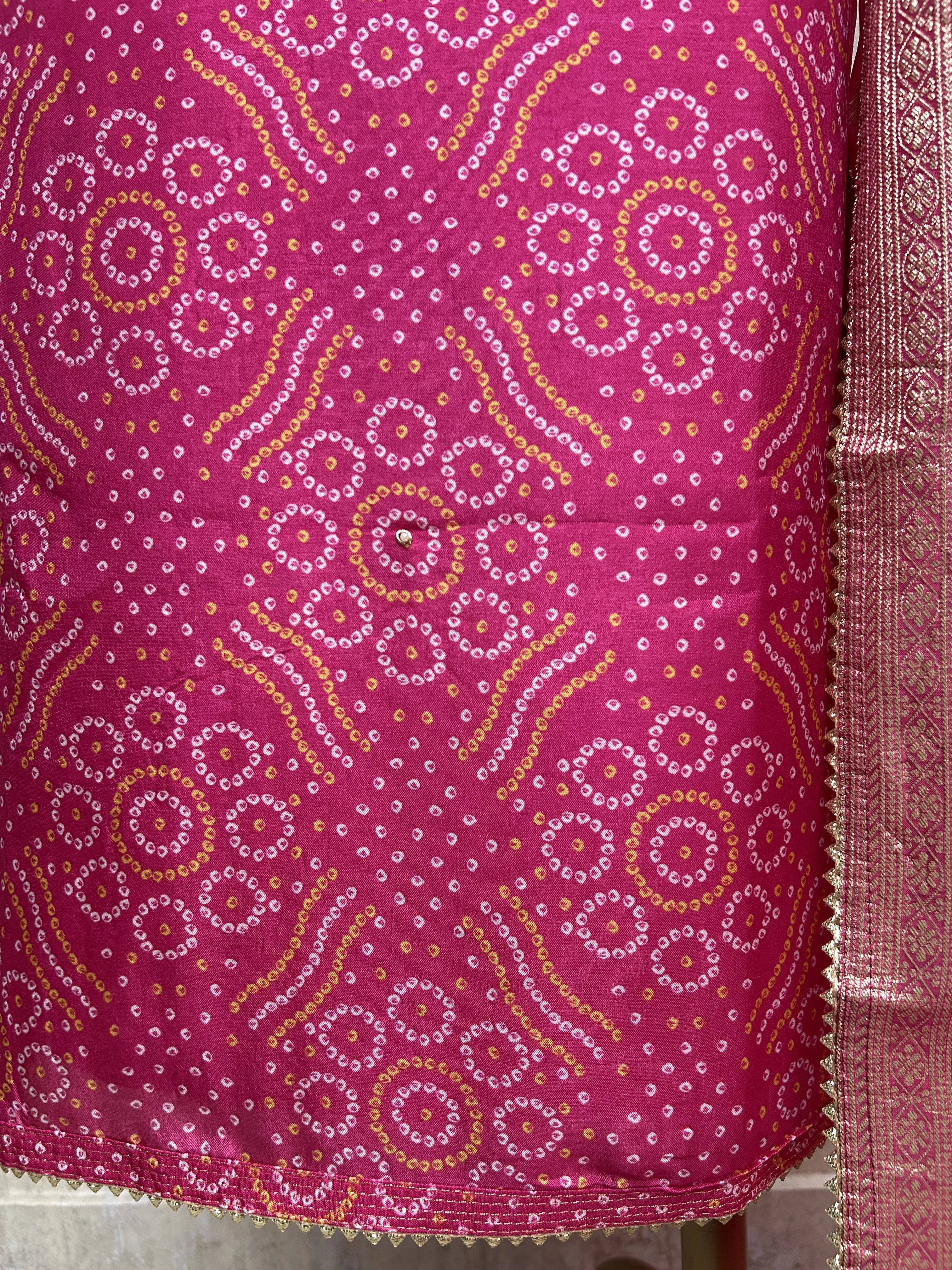 Chinon Unstitched Suit Set With Embroidered Neckline
