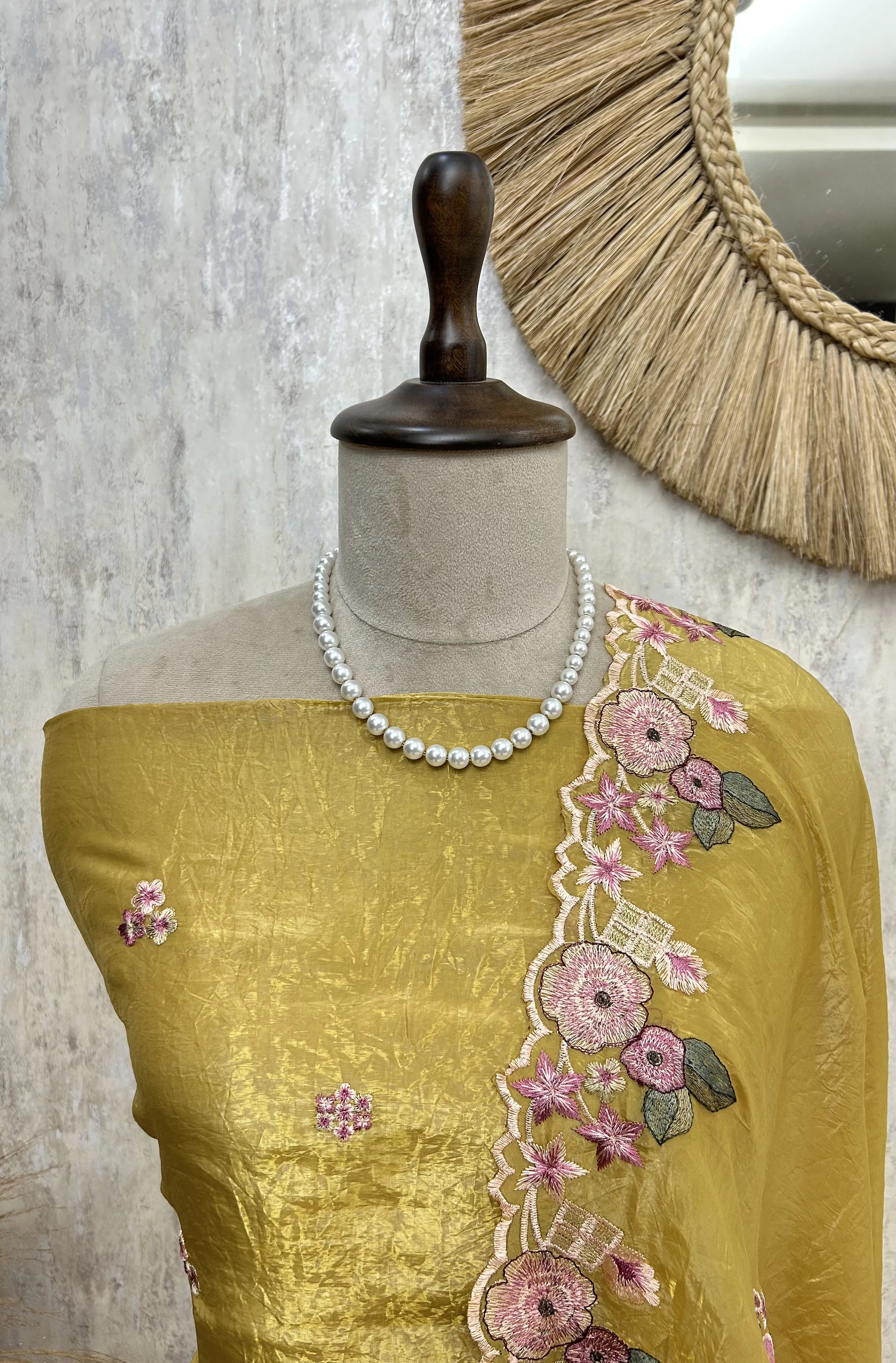 Flamingo Organza Unstitched Suit