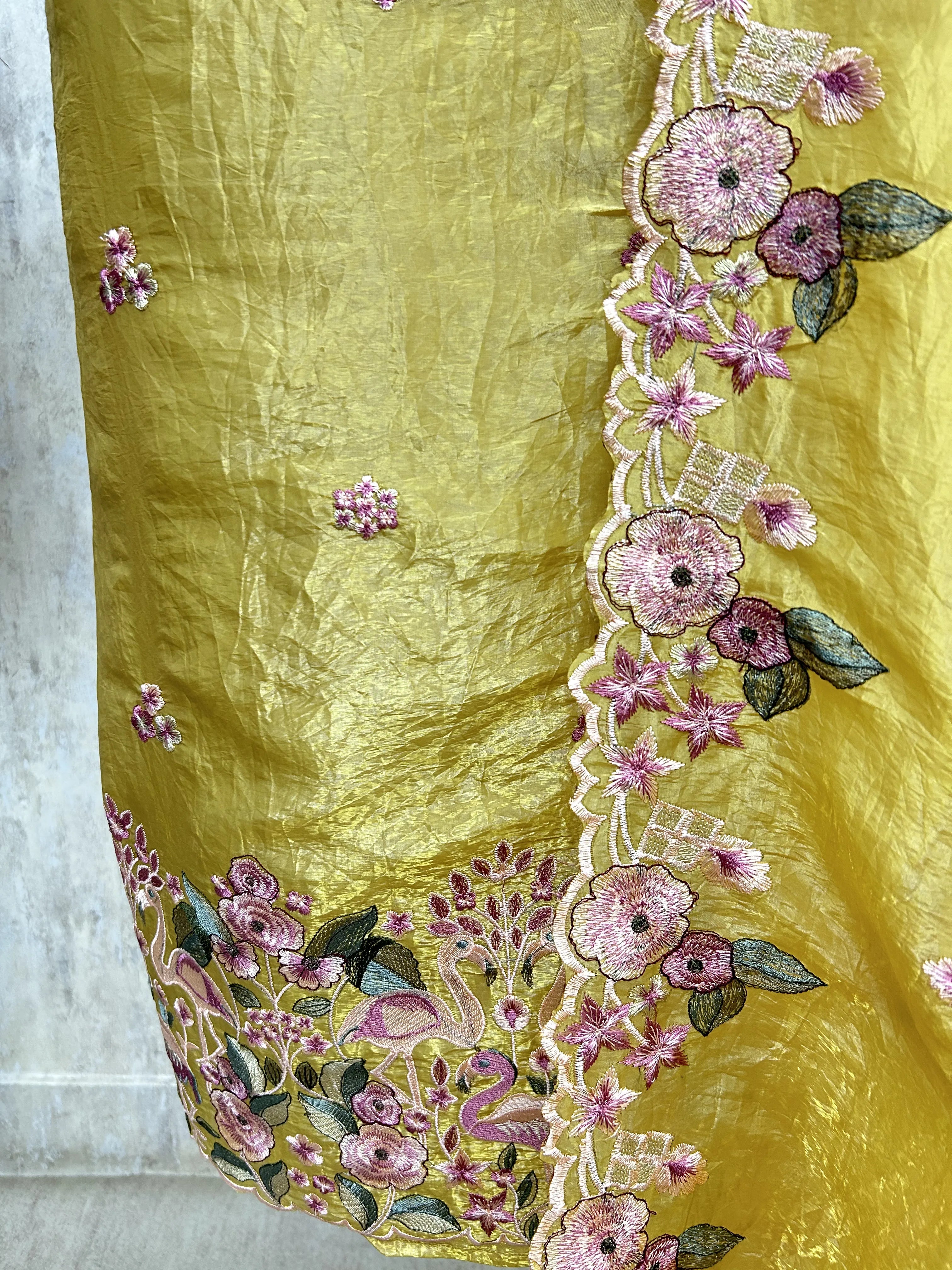 Flamingo Organza Unstitched Suit