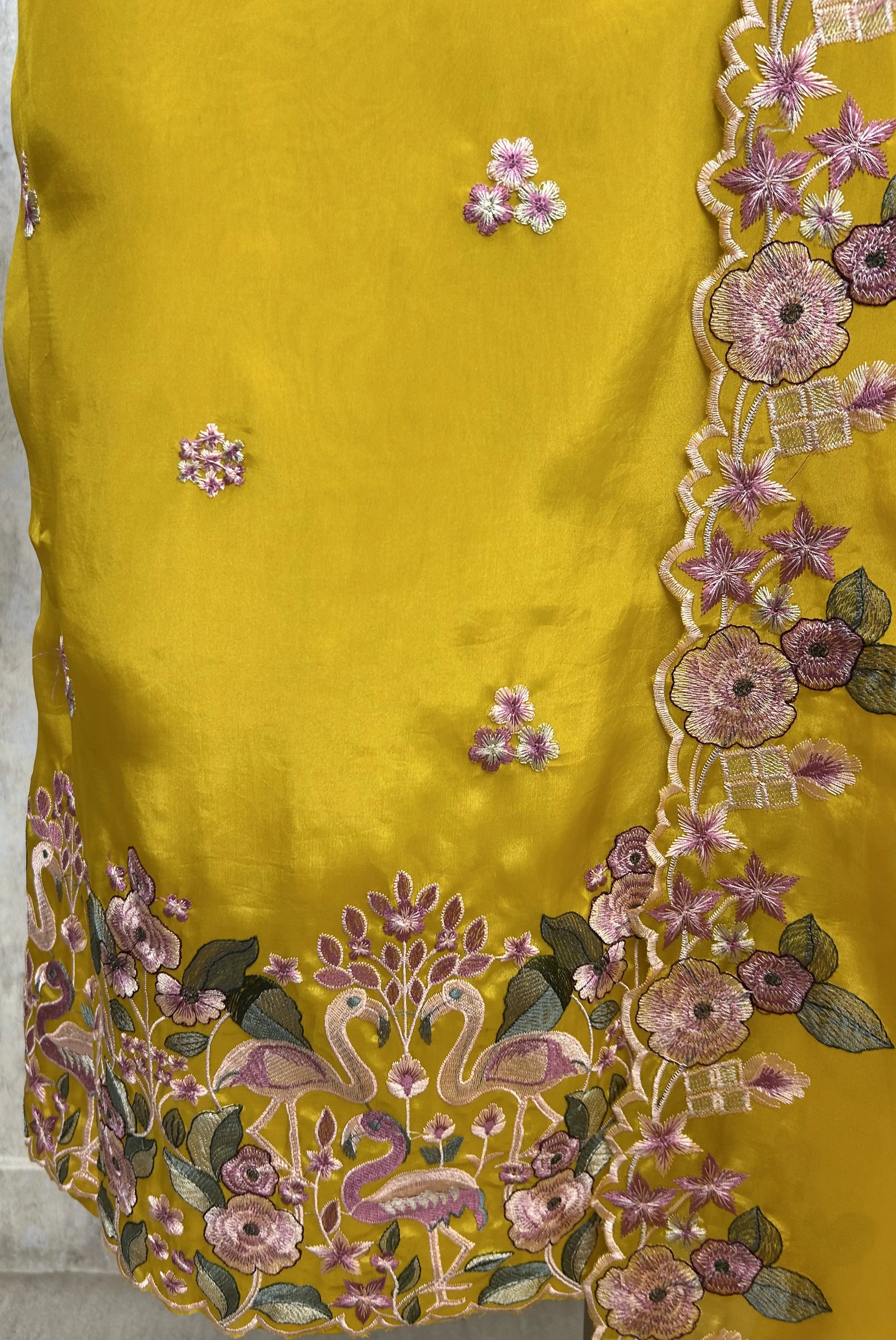 Flamingo Organza Unstitched Suit