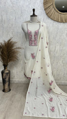 Embroidered Neckline Mul Unstitched Suit Set