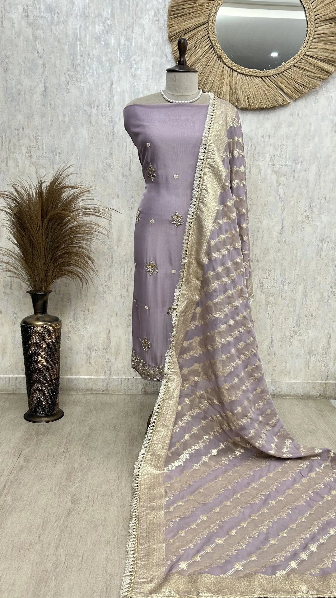 Premium Organza Handwork Unstitched Suit
