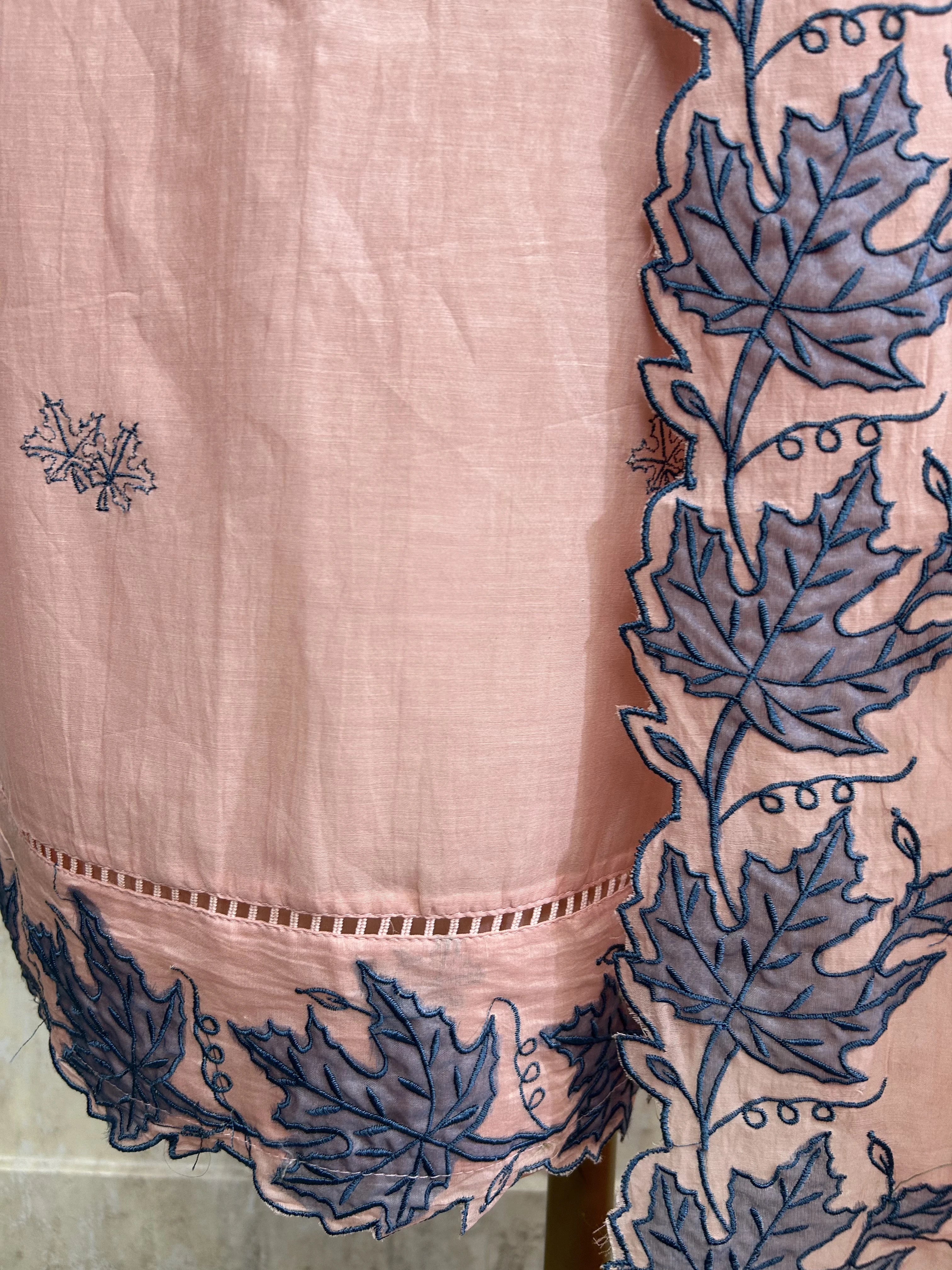Maple Leaf Embroidery Mul Unstitched Suit Set