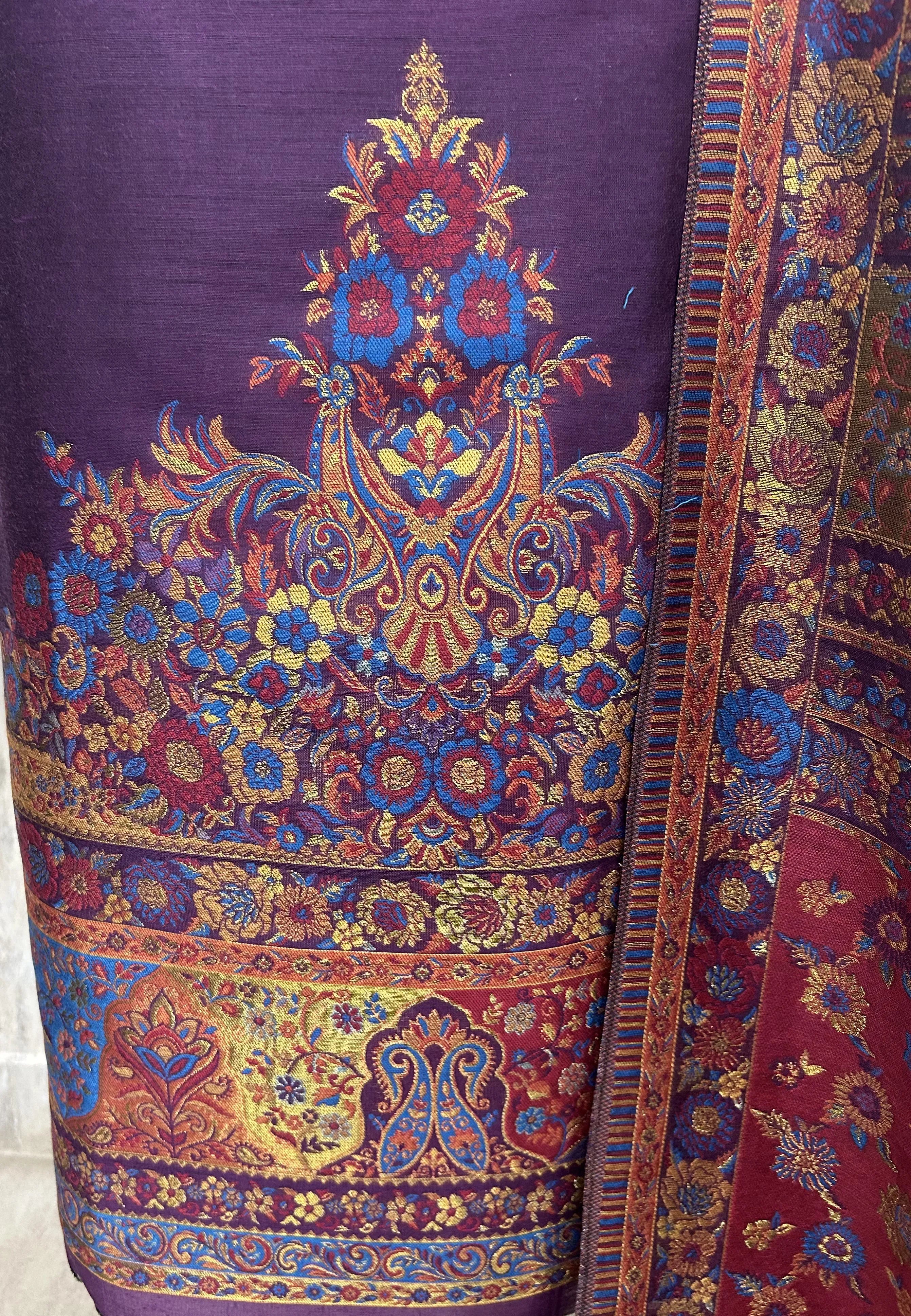 Kashmiri Kani Cotton Silk Unstitched Suit