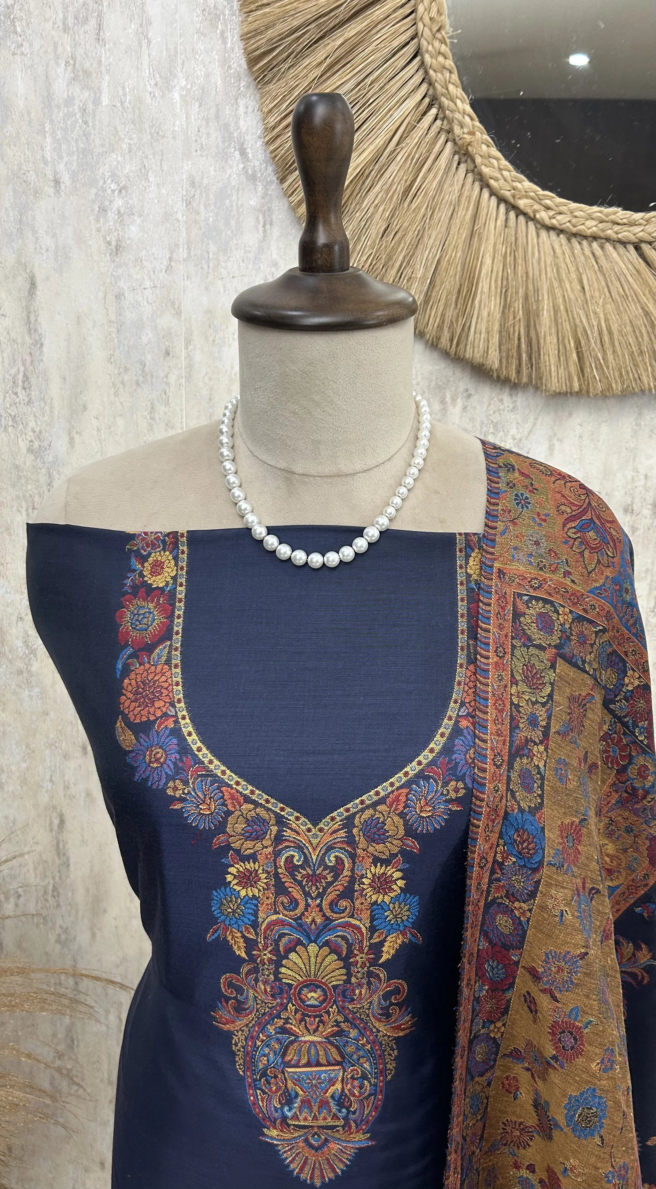 Kashmiri Kani Cotton Silk Unstitched Suit