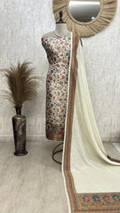 Position Print Banarasi Silk Unstitched Suit