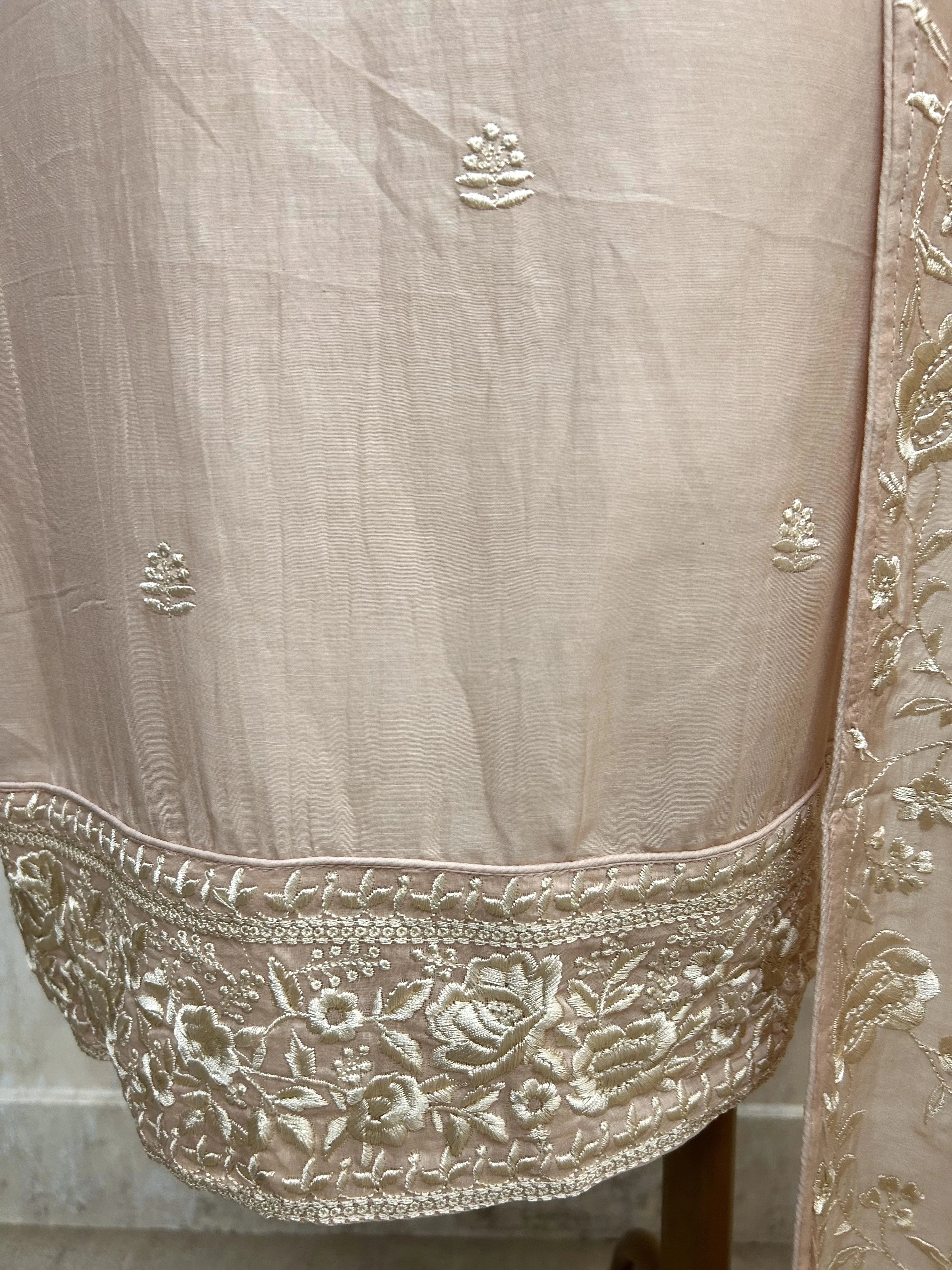 Mul Unstitched Suit With Intricate Embroidery