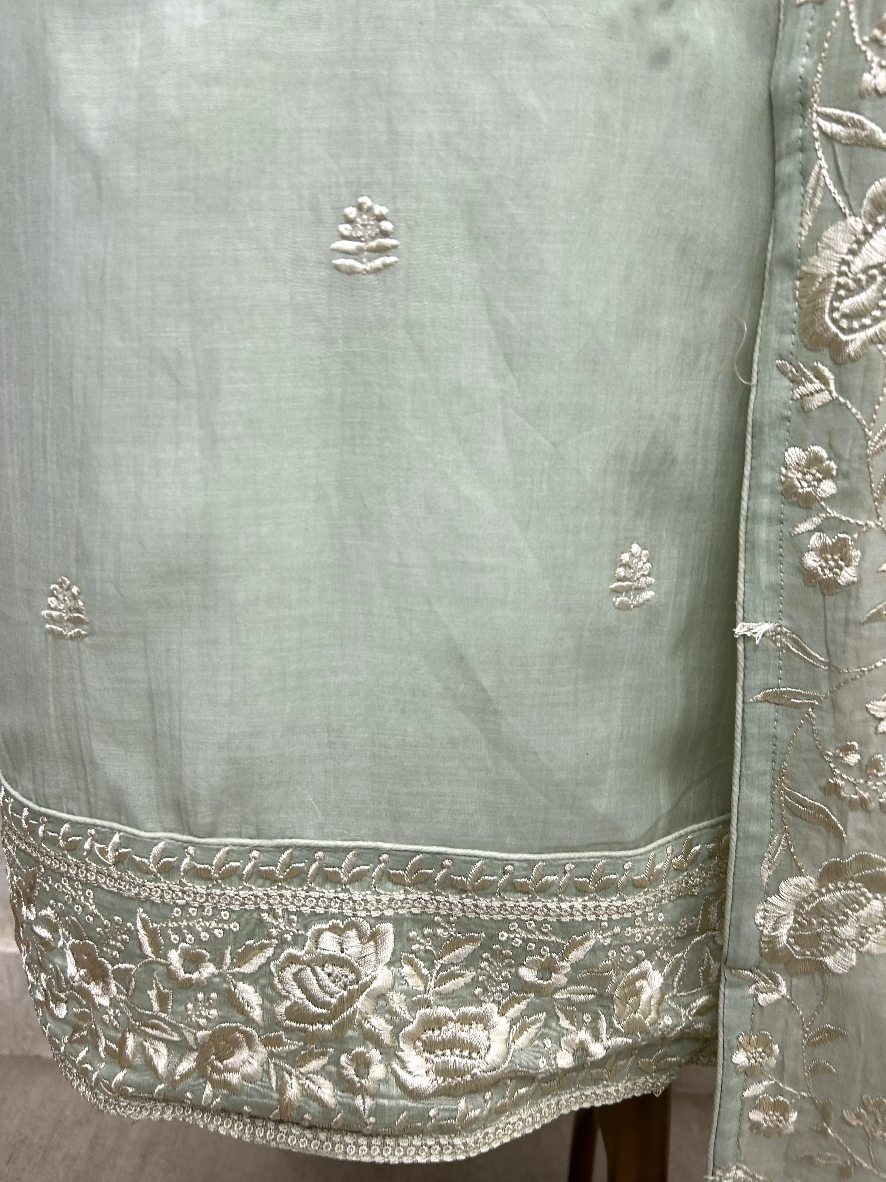 Mul Unstitched Suit With Intricate Embroidery