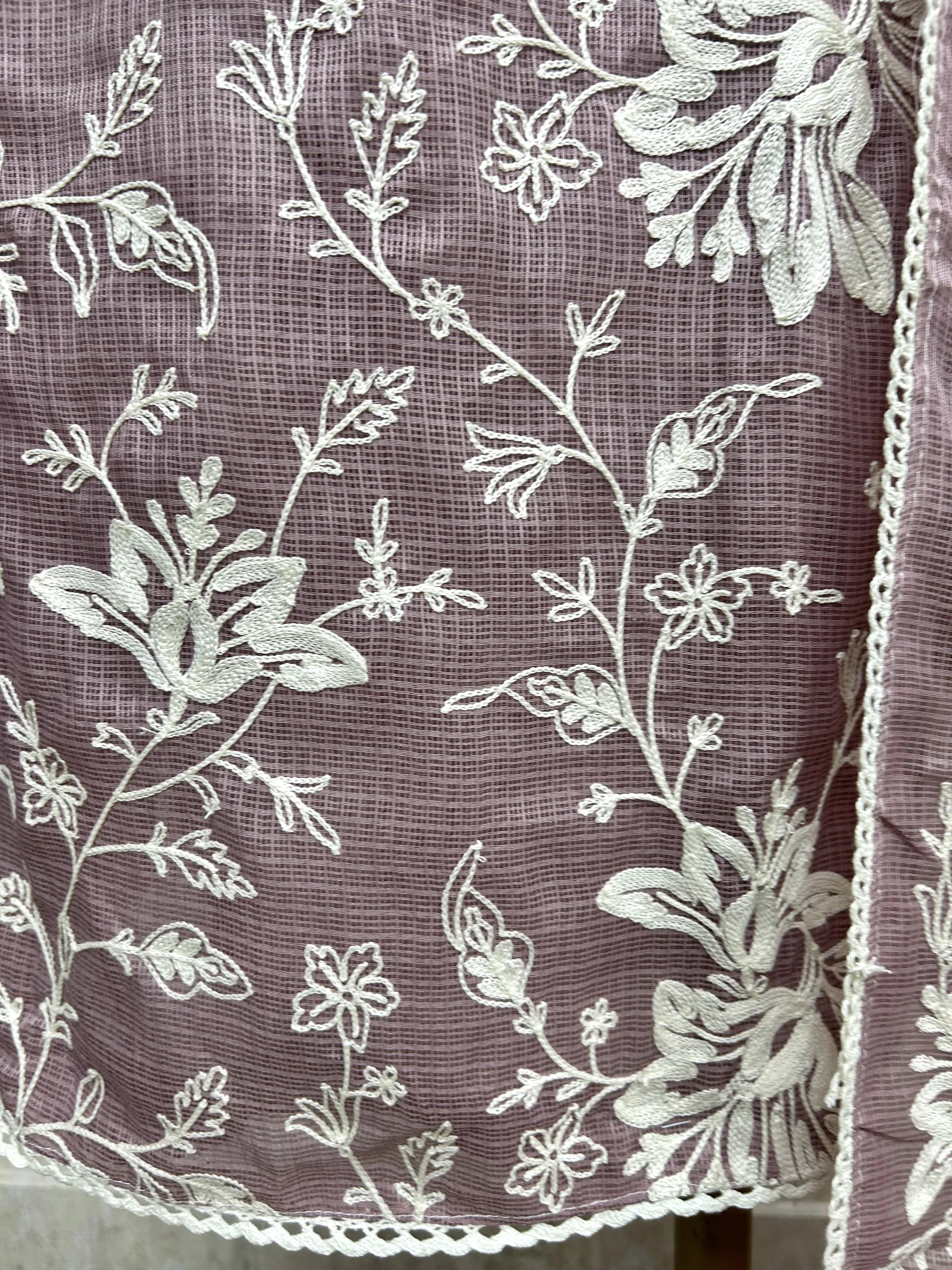Thread Embroidered Kota Unstitched Suit Set