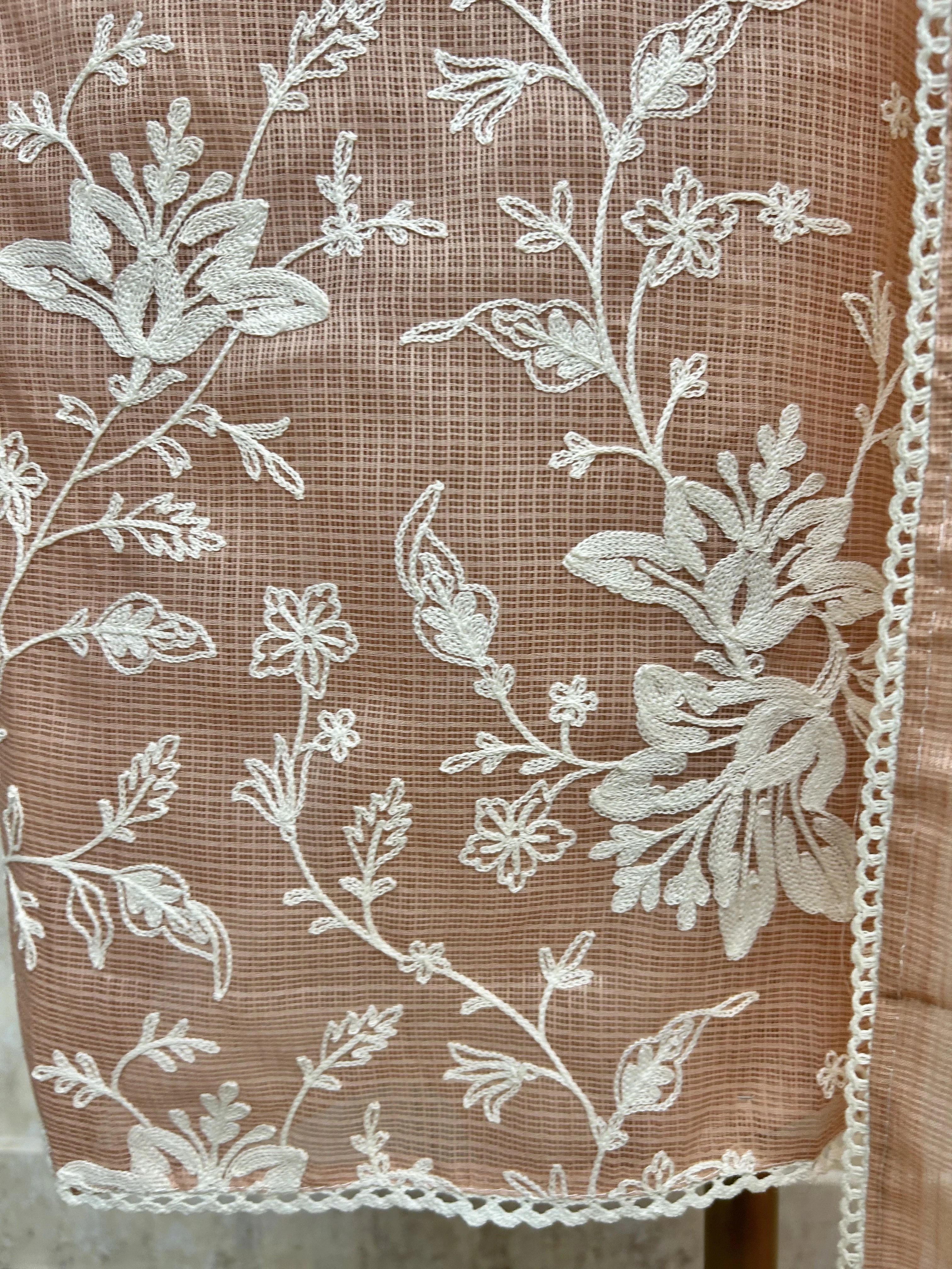 Thread Embroidered Kota Unstitched Suit Set