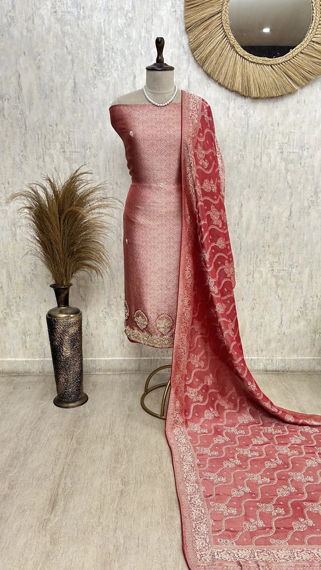 Premium Brocade Silk Unstitched Suit