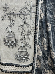 Kota Unstitched Suit Set With Thread Work On Hemline