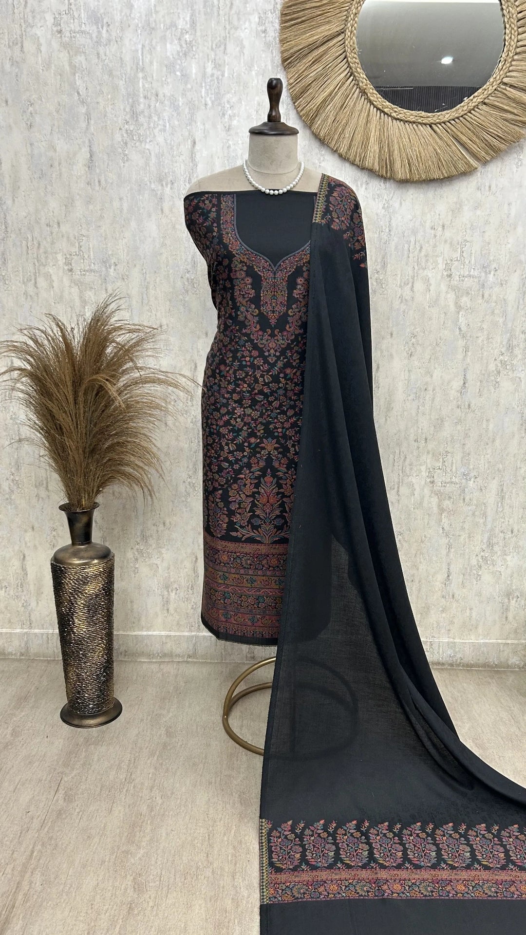 Heritage kashmiri pashmina unstitched suit