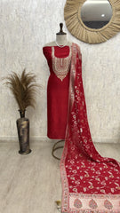 Royale festive tussar silk unstitched suit