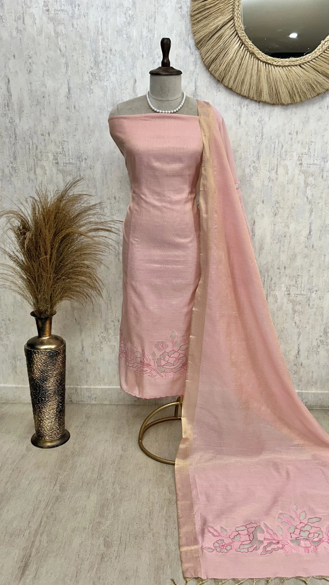 Tissue Linen Unstitched Suit Set