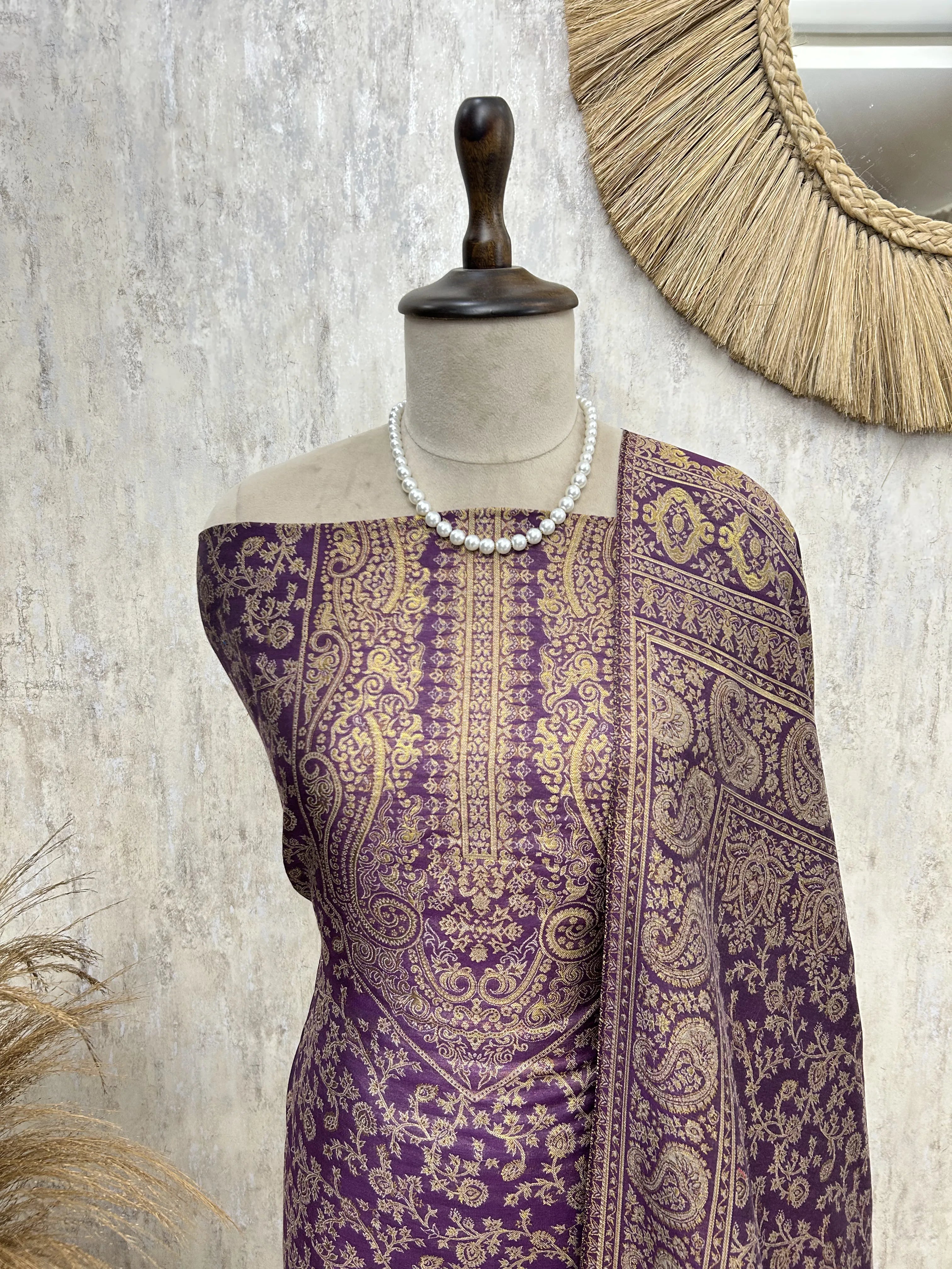 Paisley pashmina Unstitched suit