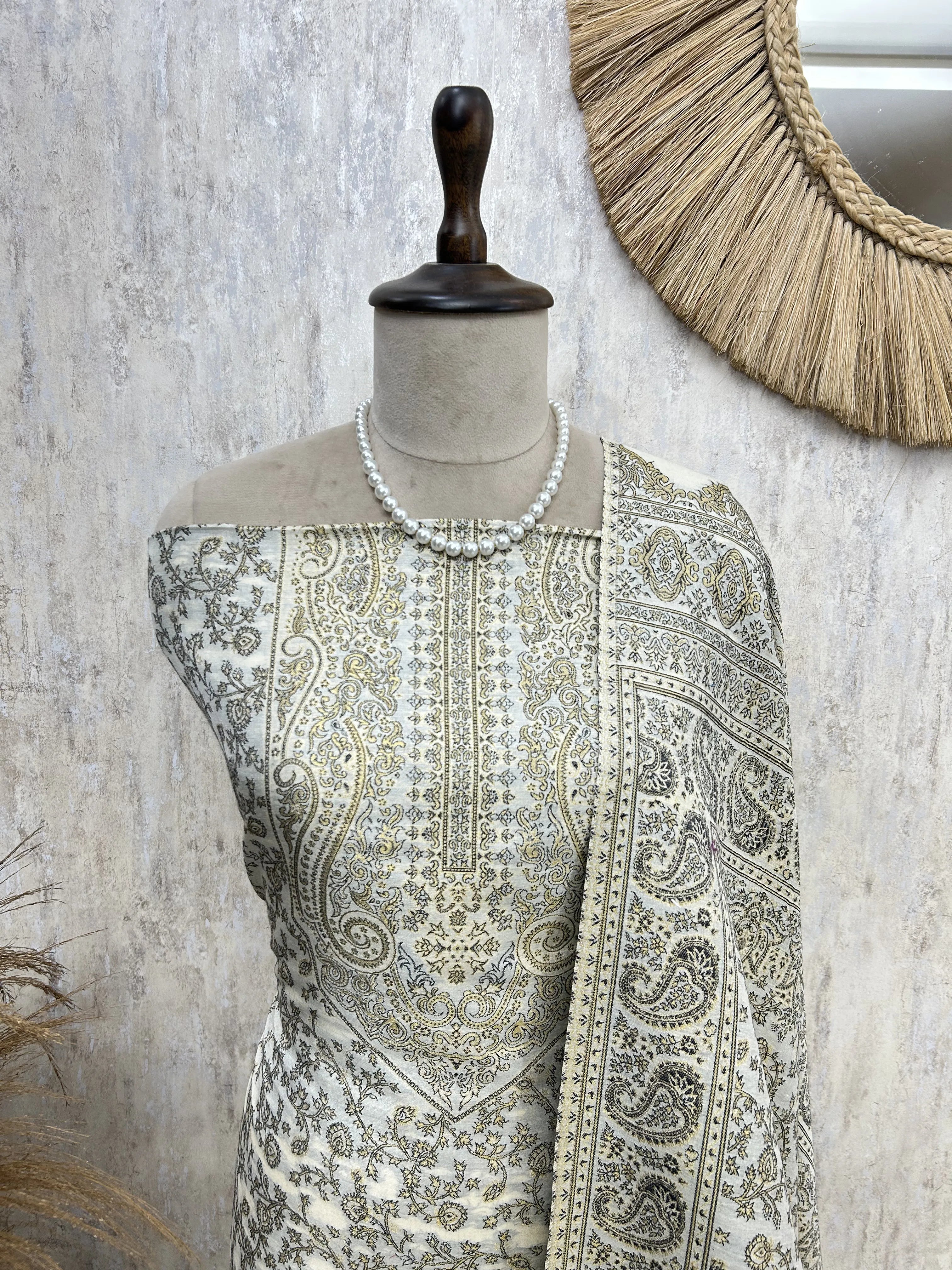 Paisley pashmina Unstitched suit