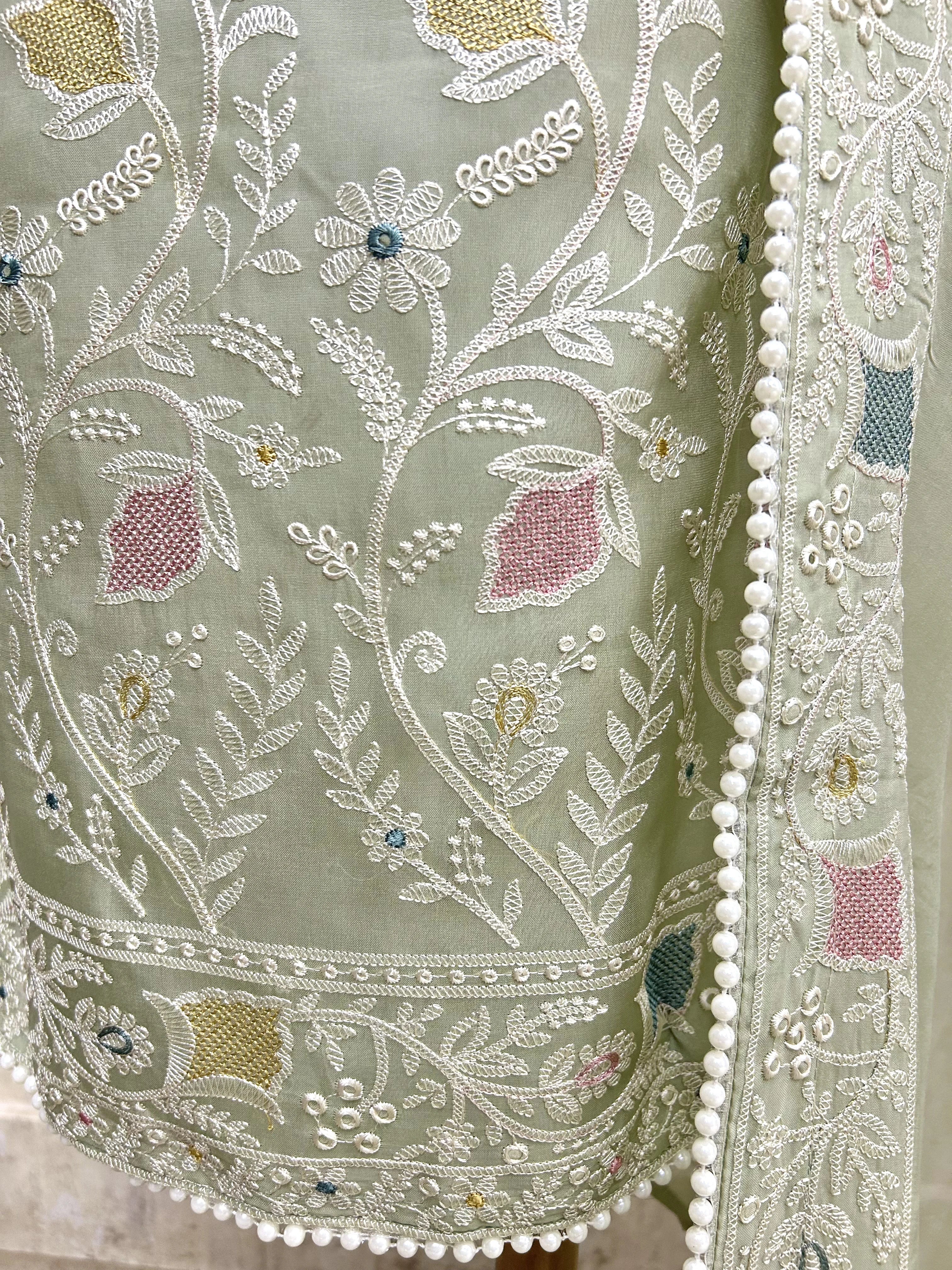 Oraganza Unstitched Suit Set With Katdana Work