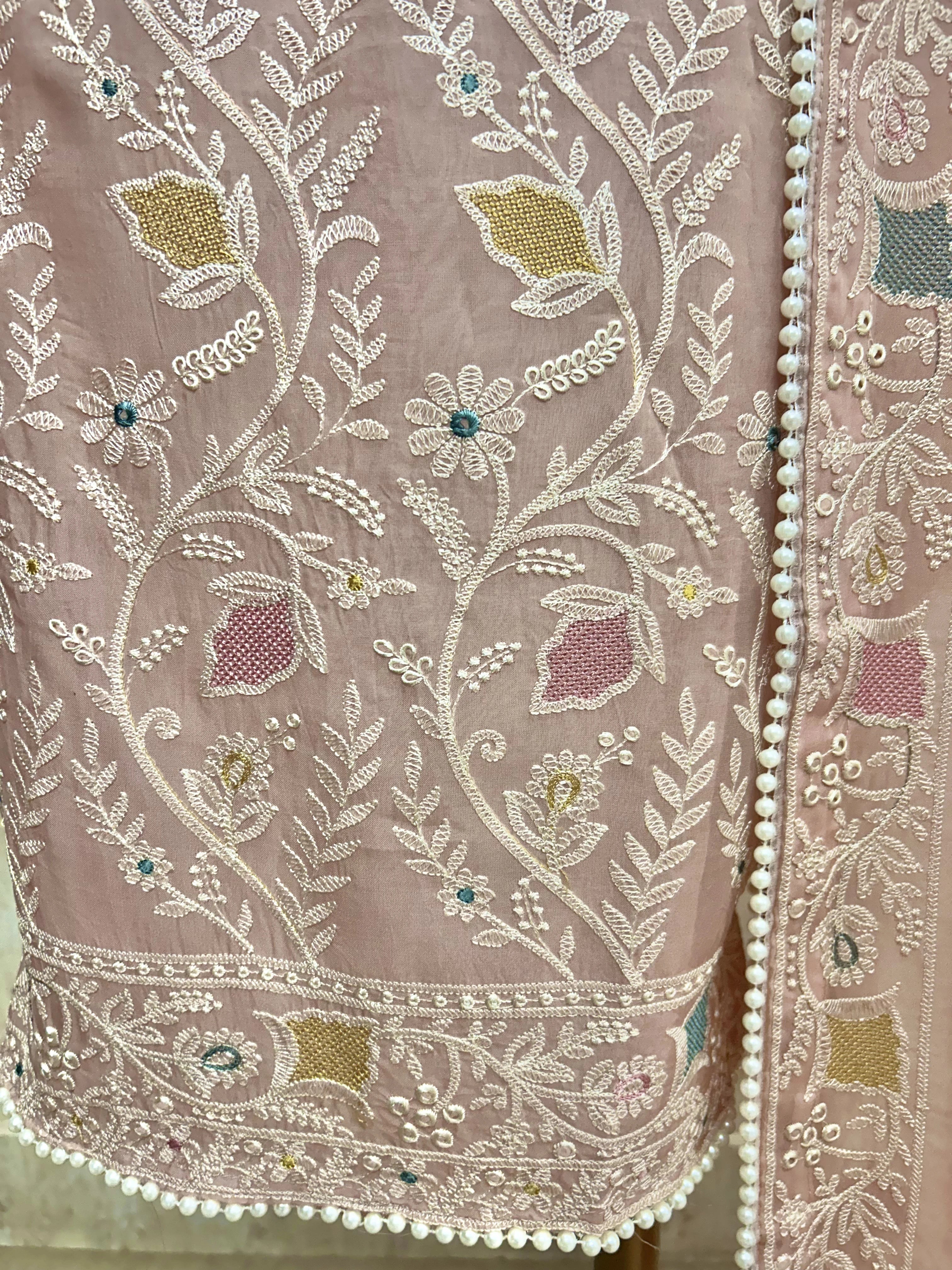 Oraganza Unstitched Suit Set With Katdana Work