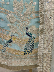 Tissue Unstitched Suit Set With Zari Work