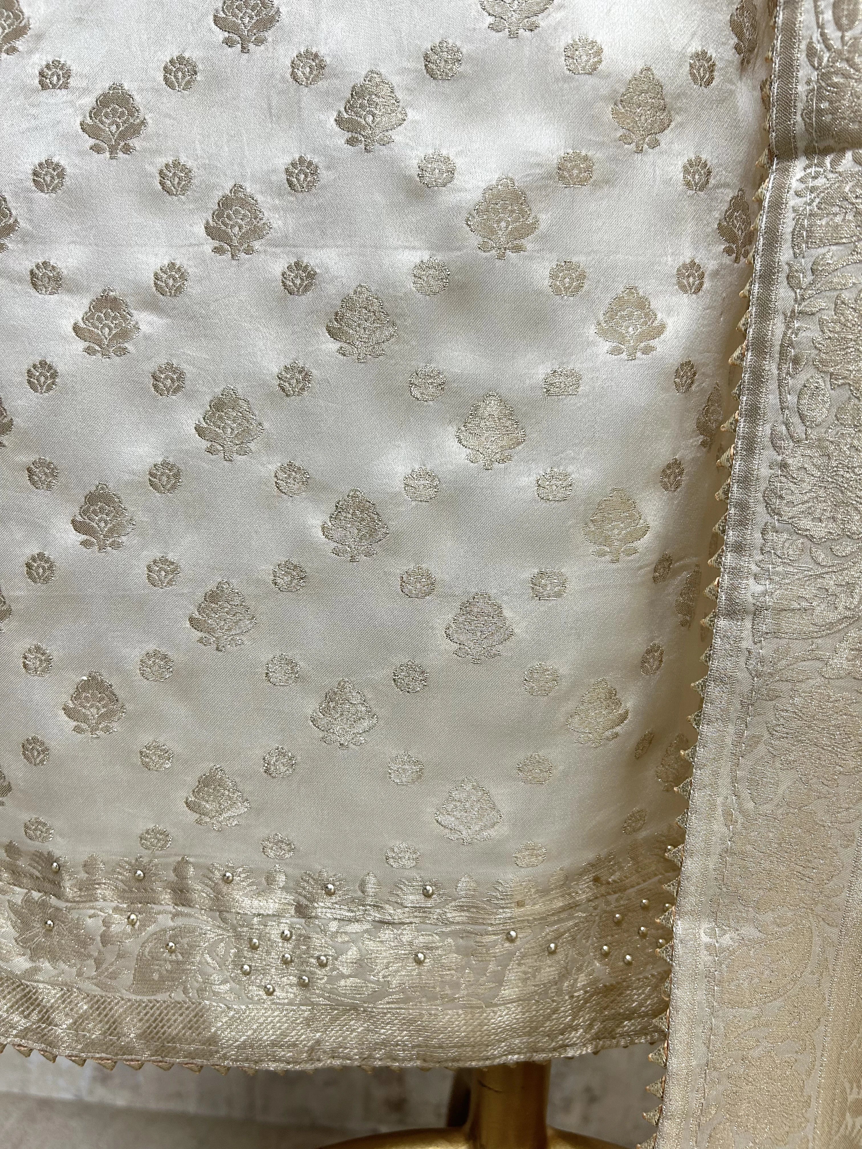 Banarasi Woven Tissue Unstitched Suit Set