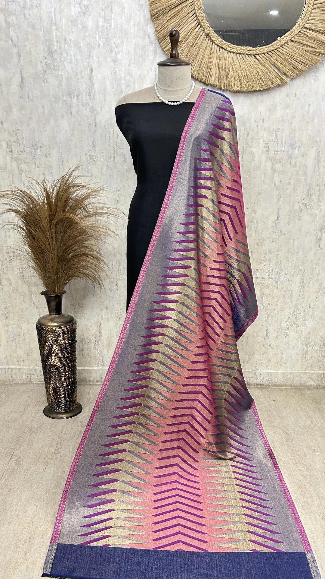 Moonlight reversible Ikkat Unisex Stoles With Curated Box Packaging