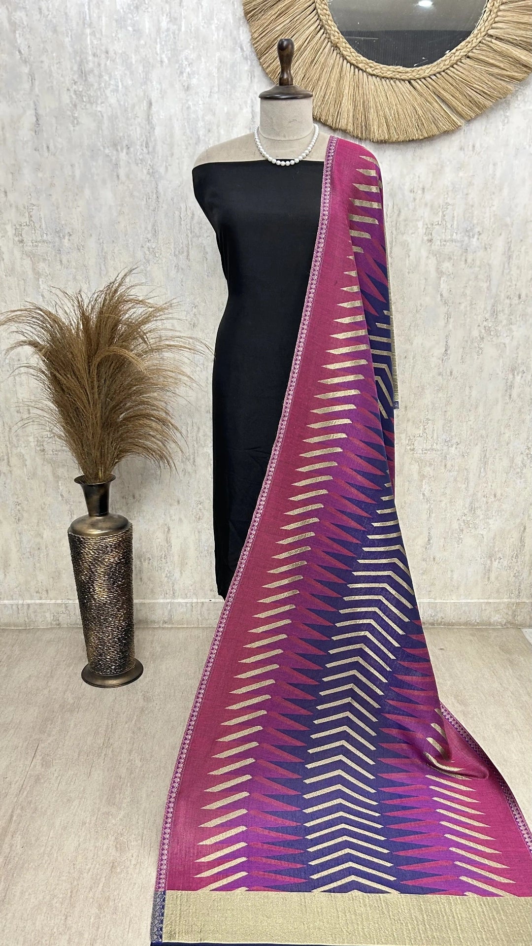 Moonlight reversible Ikkat Unisex Stoles With Curated Box Packaging