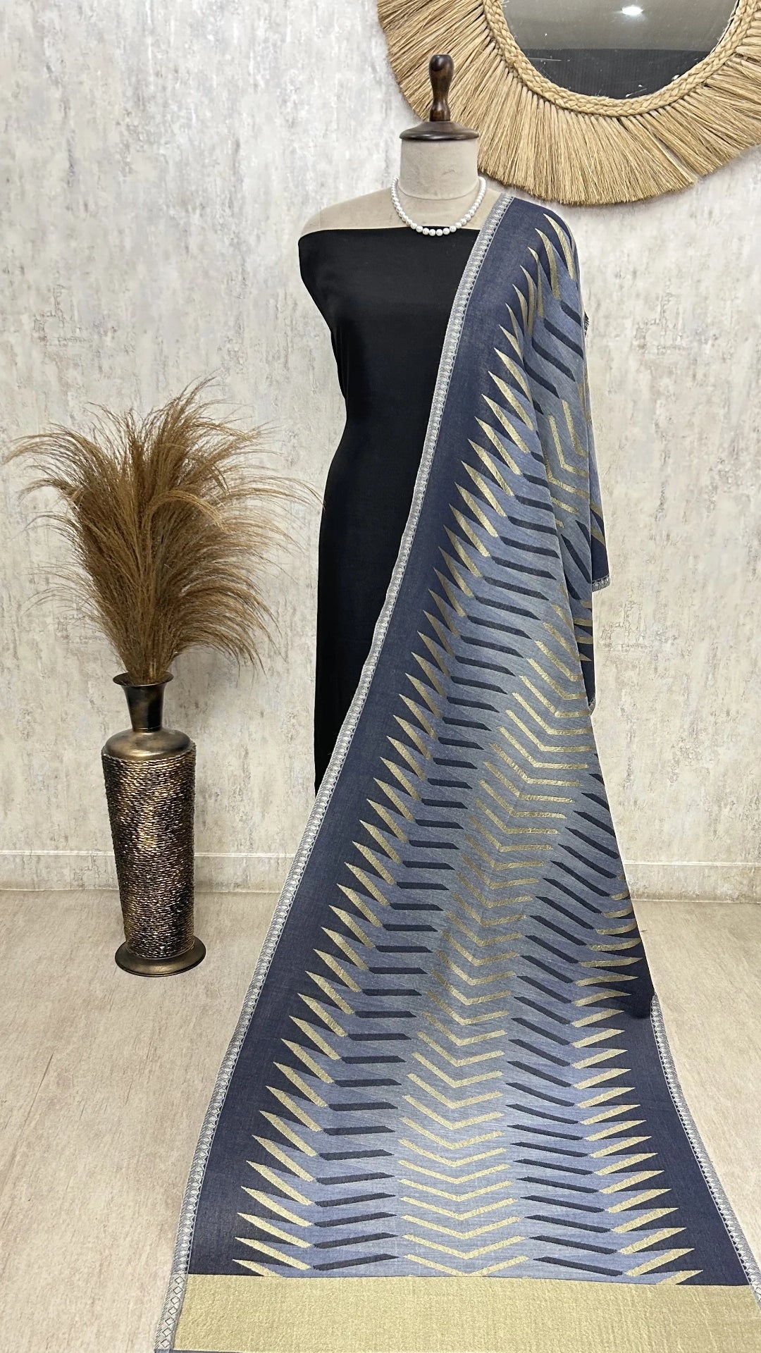 Moonlight reversible Ikkat Unisex Stoles With Curated Box Packaging