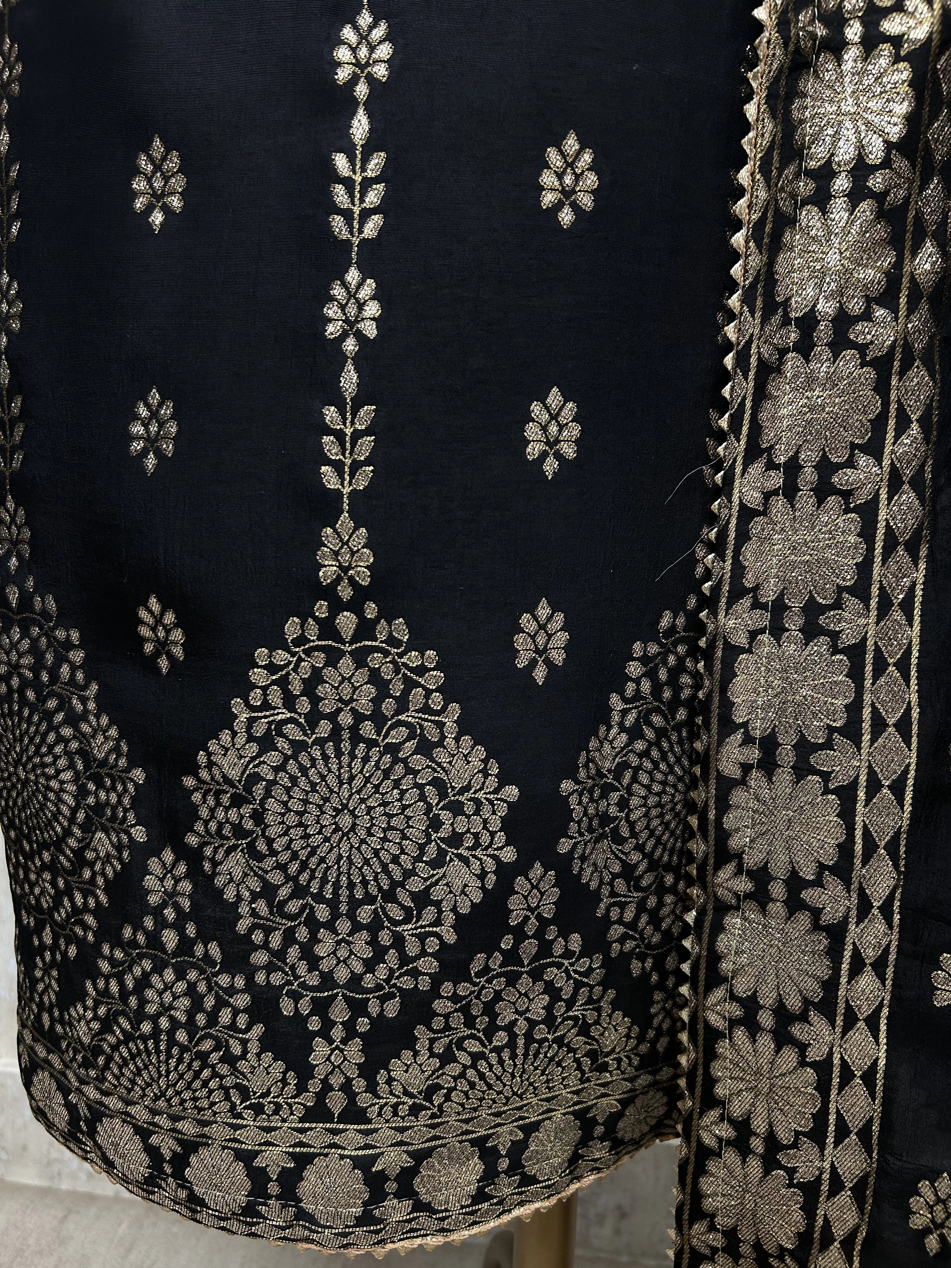 Dola Silk Unstitched Suit Set With Banarasi Work
