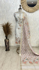 Folk Motifs Maheshwari Unstitched Suit