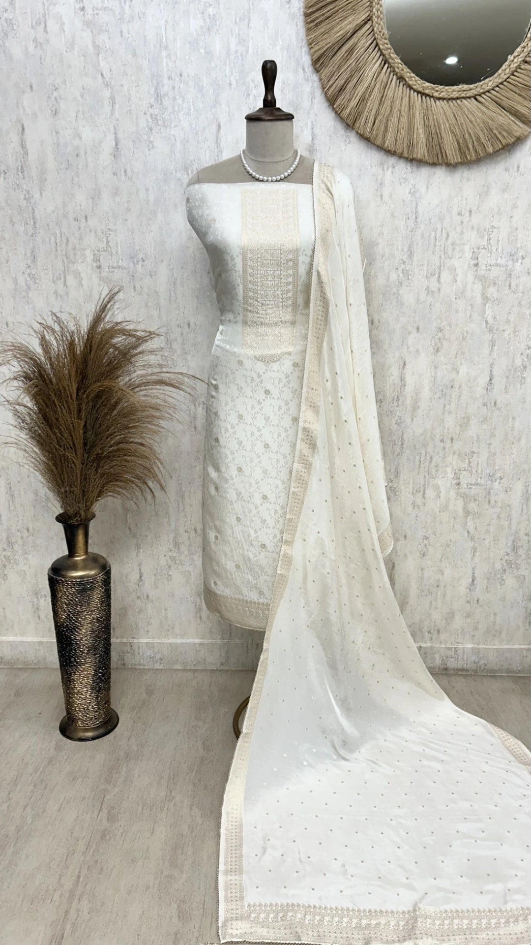 Banarasi Tissue Silk Unstitched Suit Set