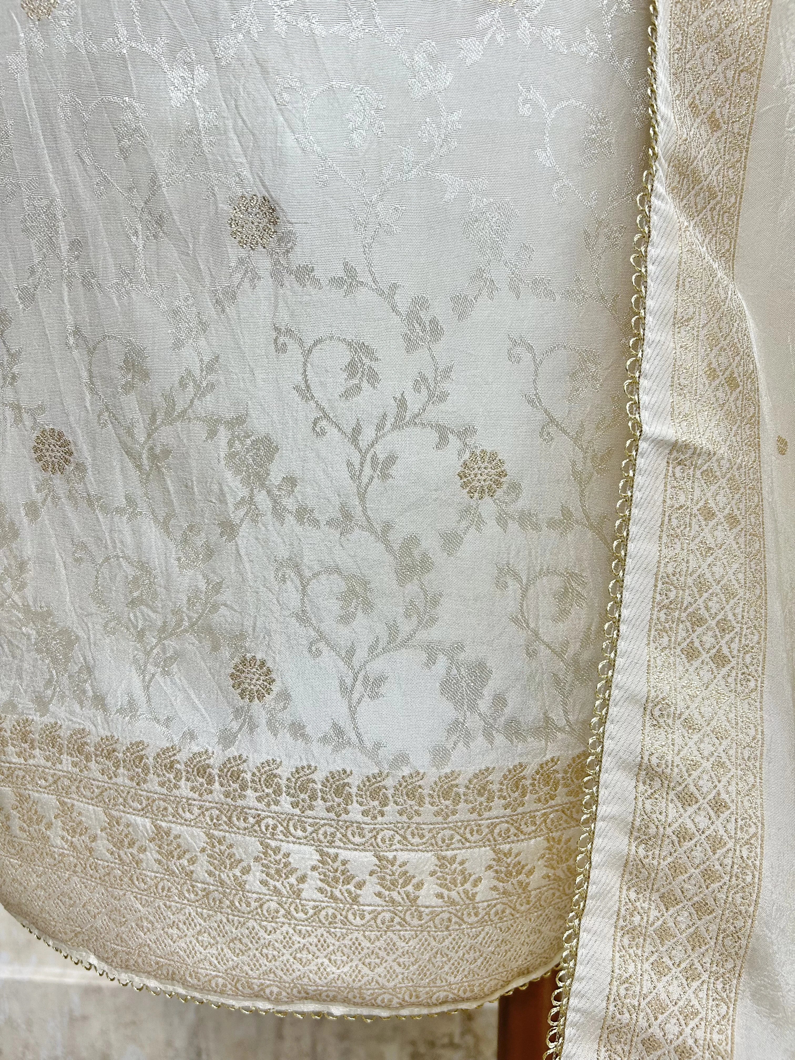 Banarasi Tissue Silk Unstitched Suit Set