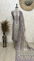 Maheshwari Unstitched Suit Set With Zari Work