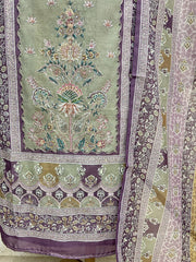 Maheshwari Unstitched Suit Set With Zari Work